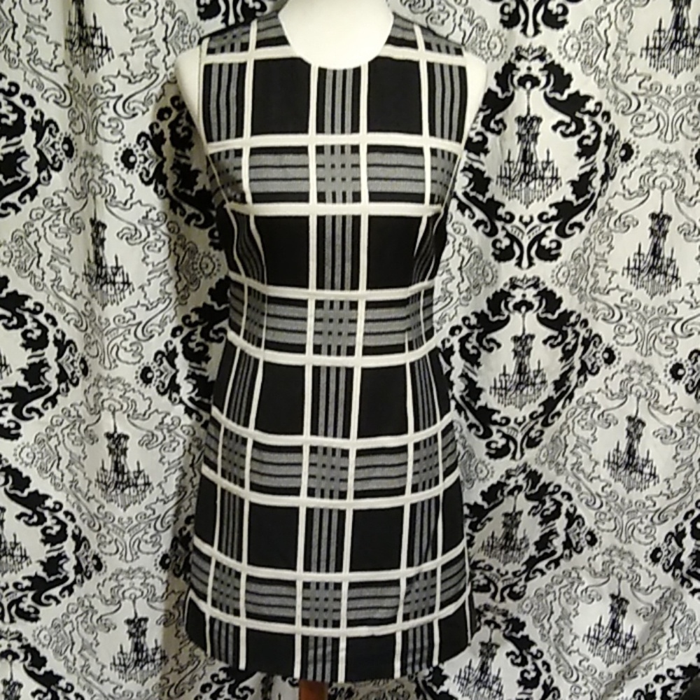 Rachel Roy Black & White Plaid Dress